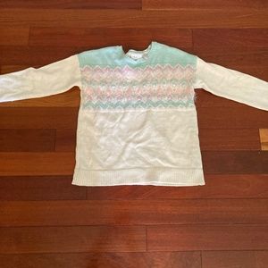 White Patterned Sweater Kids 10-12